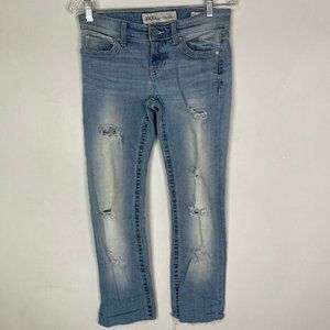 BKE Stella Straight Leg Distressed Jeans Buckle Denim Stretch Womens Size 26